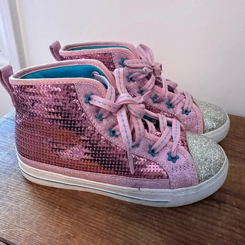 Jojo Siwa Sparkly Pink High-Top Sneakers - Picture 3 of 9